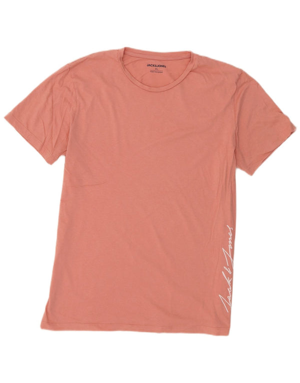Jack & Jones Herren Grafik T-Shirt Top XL Rosa Baumwolle