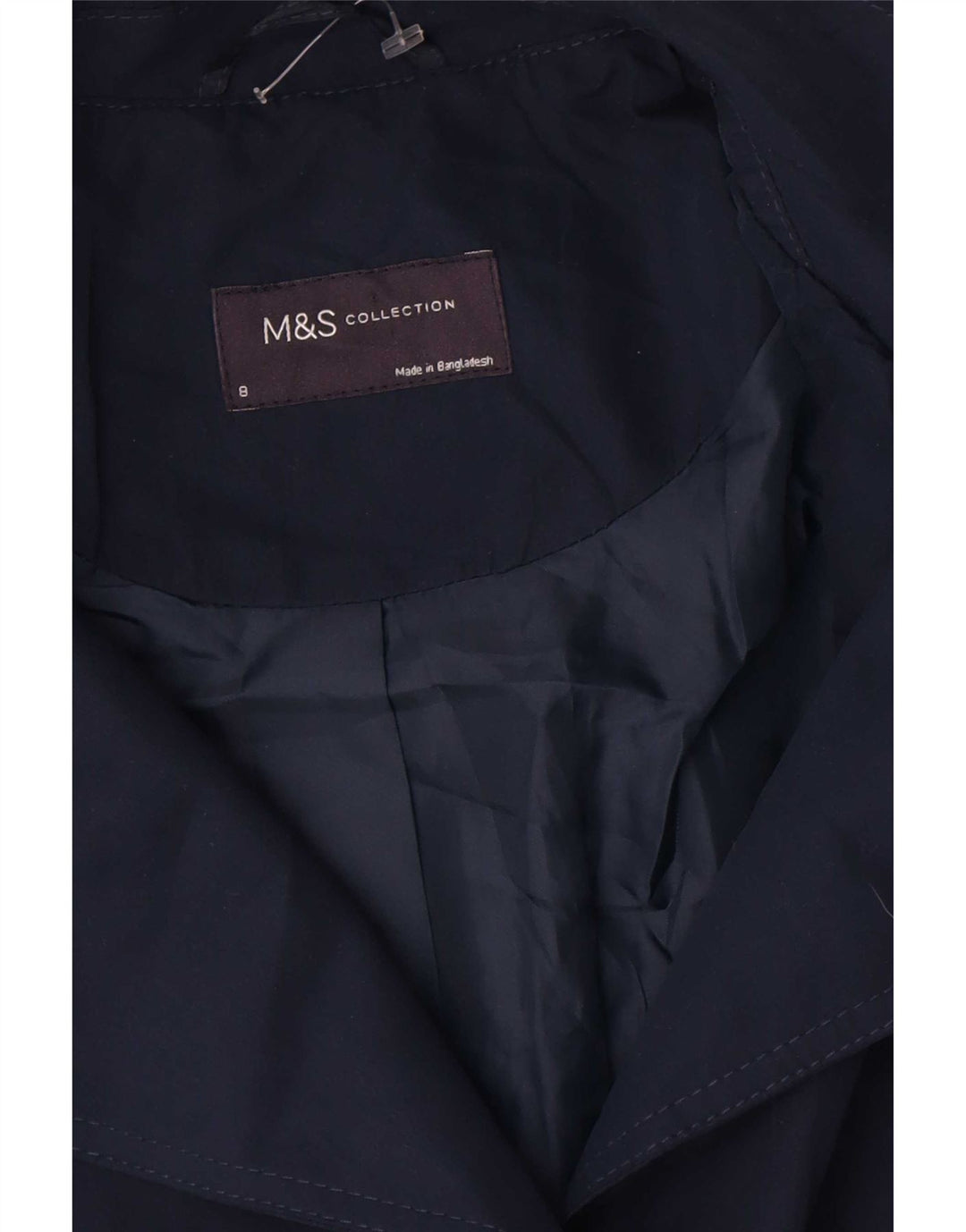 Marks & Spencer Damen Trenchcoat UK 8 Small Marineblau Polyester