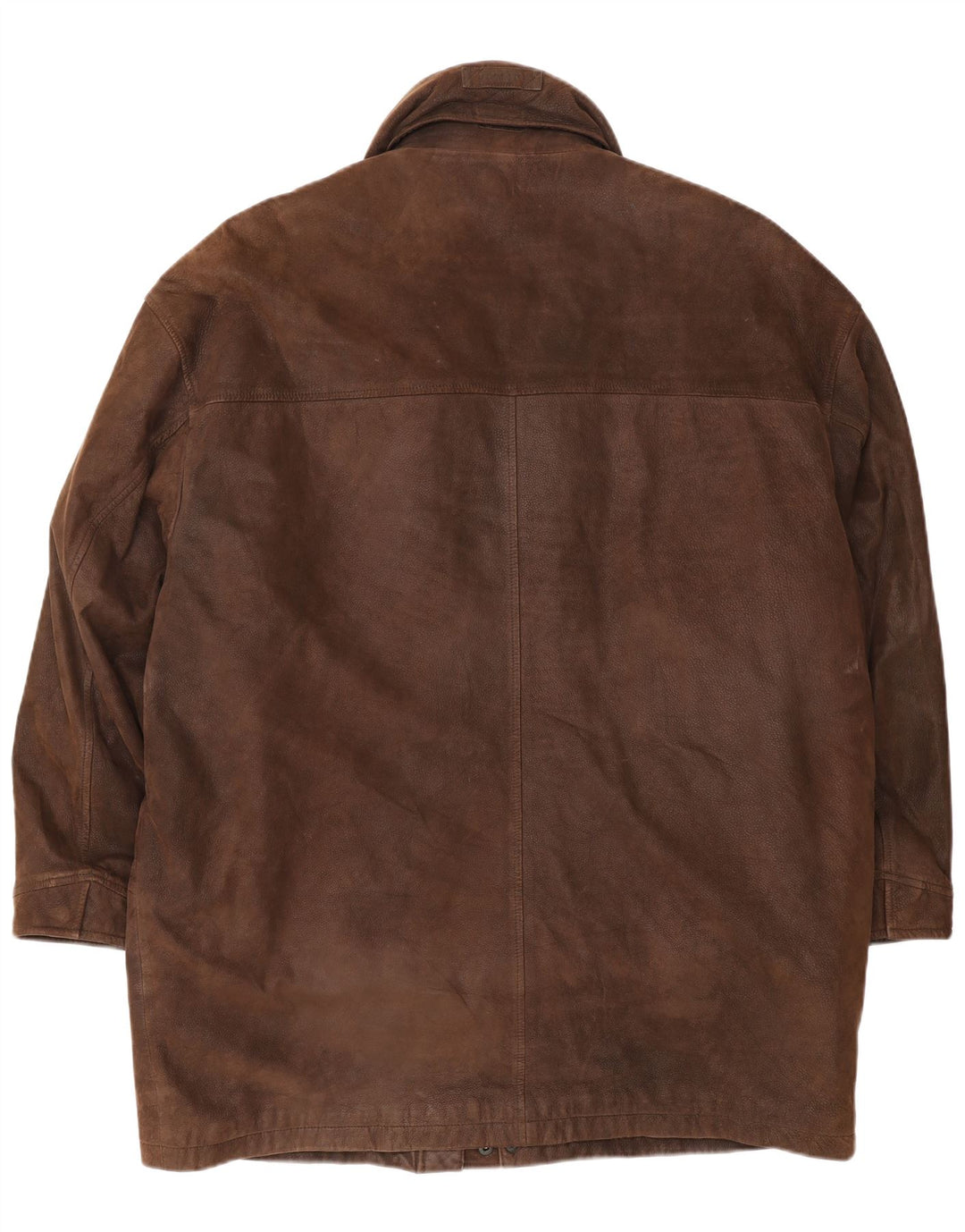 Gant Herren Loose Fit Leder-Windbreaker-Mantel UK 38 Mittelbraun