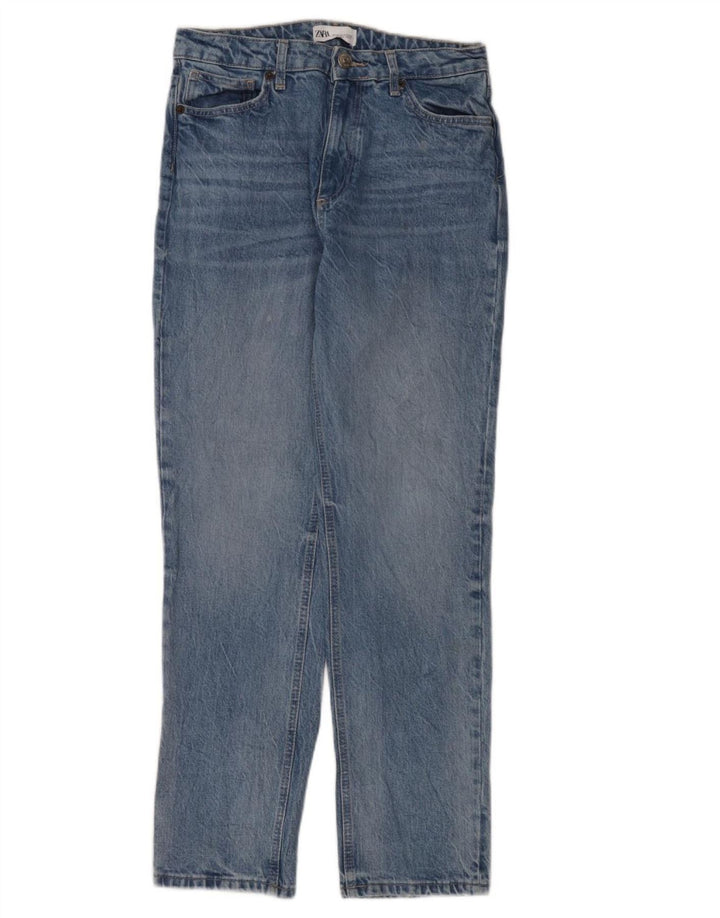 Zara Damen Straight Jeans EU 40 Medium W30 L31 Blau