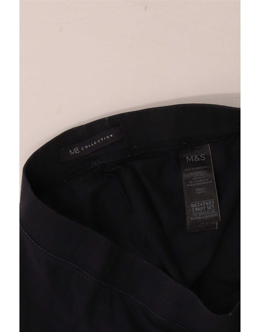 Marks & Spencer Damen Crop Leggings UK 10 Small Marineblaue Baumwolle
