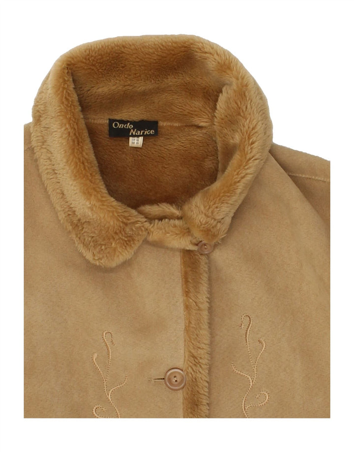 VINTAGE Womens Shearling Jacket UK 20 2XL  Brown Polyester Vintage Vintage and Second-Hand Vintage from Messina Hembry 