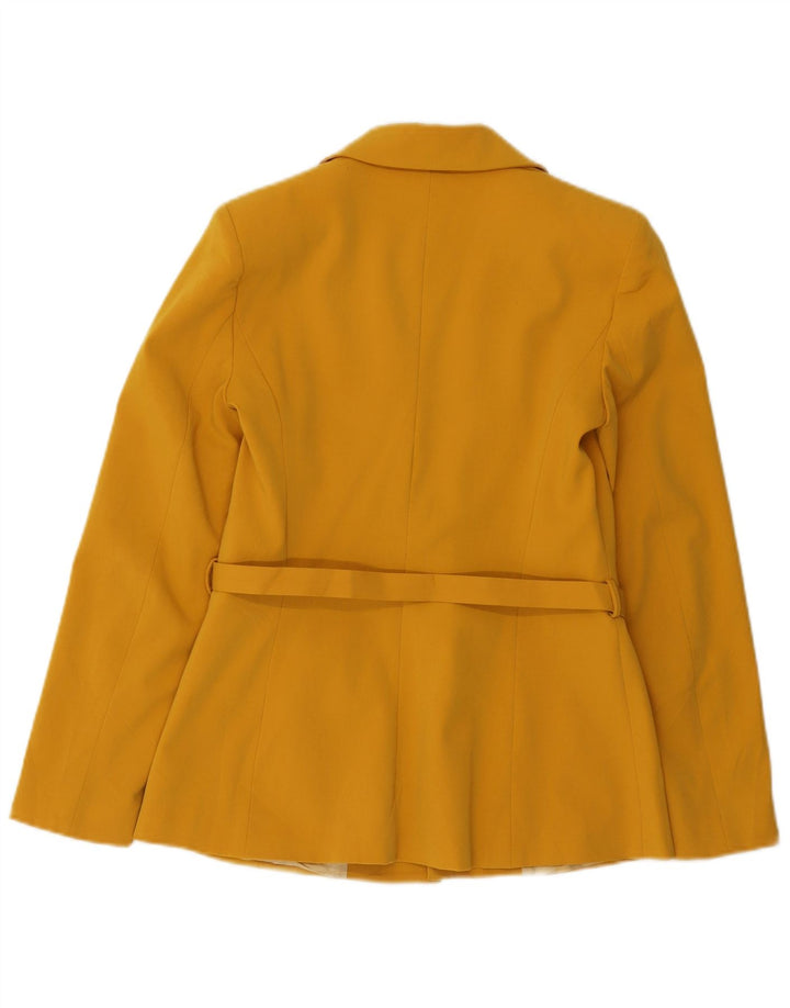 Zara Damen-Blazer mit Gürtel, Gr. 10, klein, gelb, Polyester