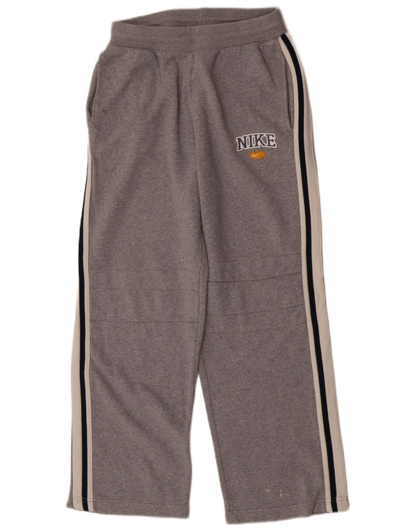 Nike Jungen-Trainingshose mit Grafik, 13–14 Jahre, XL, graue Farbblock-Baumwolle