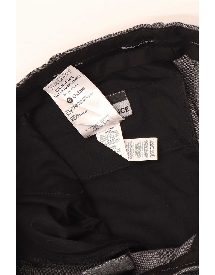 Marks & Spencer Performance-gerade Anzughose für Herren, W34, L29, graue Wolle