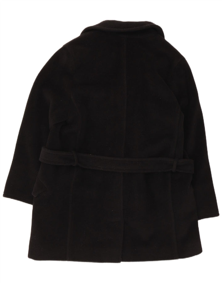 Marella Damen Zweireihiger Mantel UK 14 Mittelschwarze Schurwolle