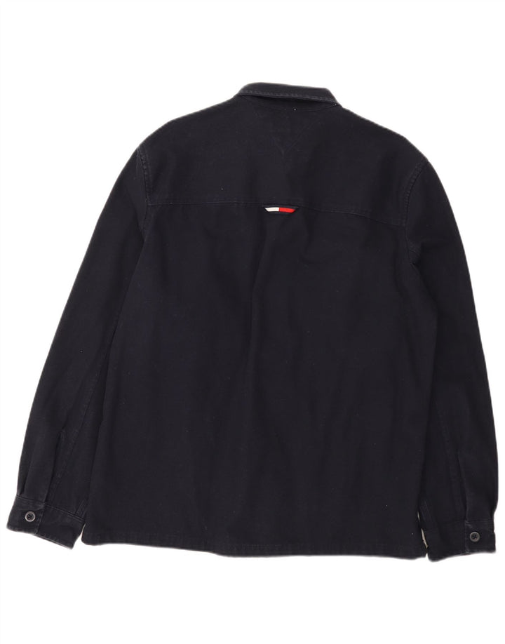 Tommy Hilfiger Herren Grafik-Lumberjack-Hemd aus mittelblauer Baumwolle