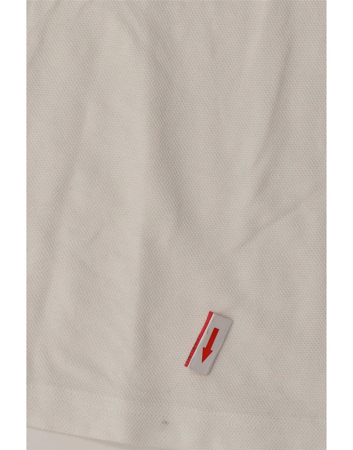 Hugo Boss Herren-Poloshirt aus mittelweißer Colourblock-Baumwolle