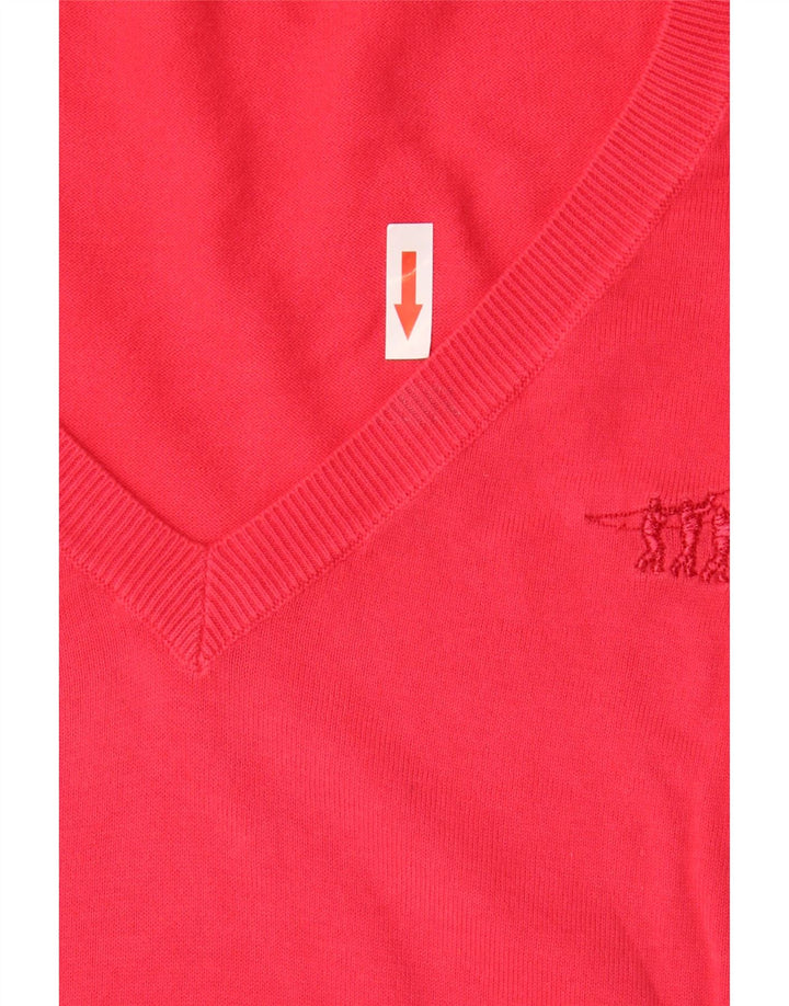 Henry s Damen-Pullover mit kurzen Ärmeln und V-Ausschnitt IT 44 Mittelrot