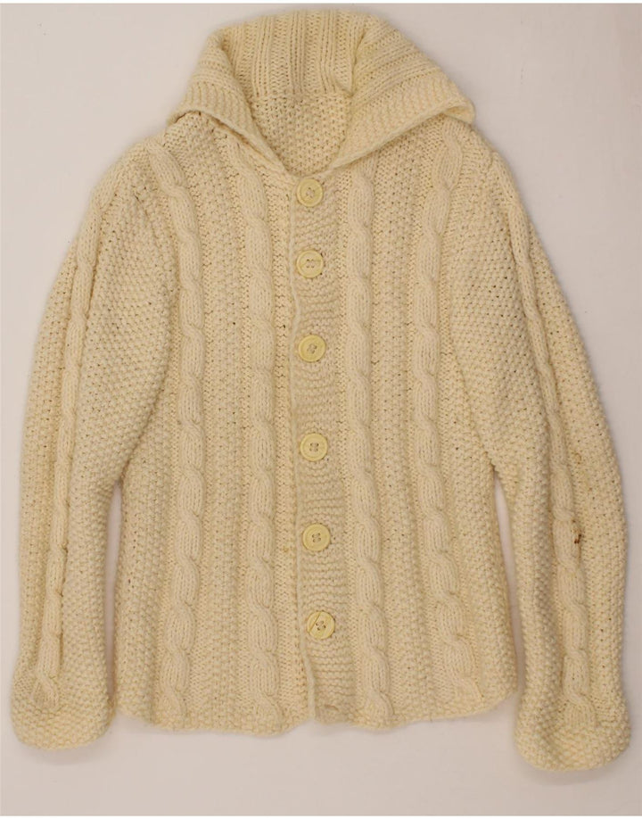 VINTAGE Womens Cardigan Sweater UK 16 Large Beige Vintage Vintage and Second-Hand Vintage from Messina Hembry 