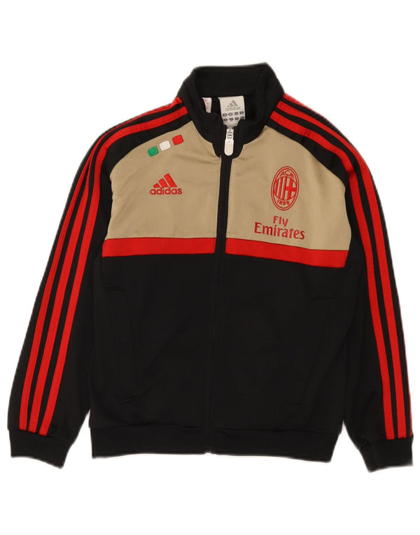 Adidas Jungen AC Milan Trainingsanzug-Top-Jacke, 7–8 Jahre, Schwarz, Farbblock