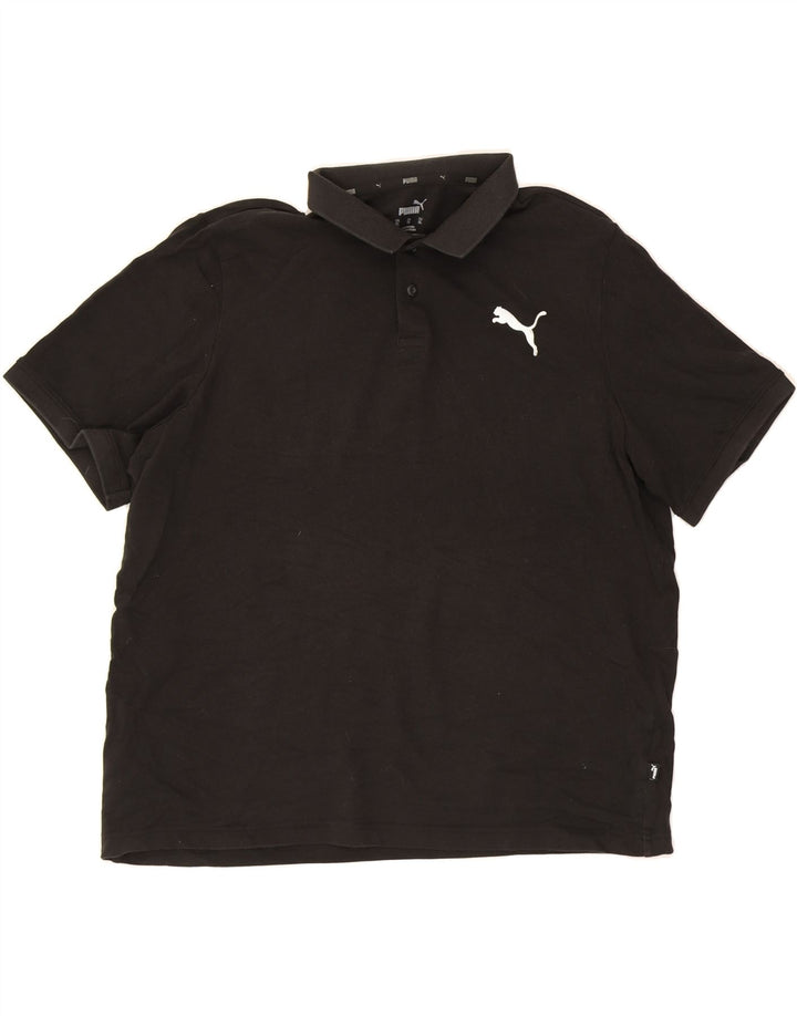 PUMA Mens Polo Shirt XL Black Vintage Puma and Second-Hand Puma from Messina Hembry 