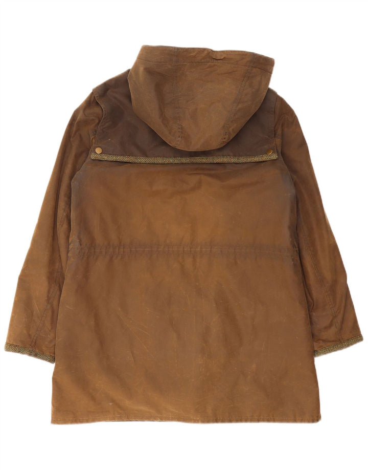 Barbour Damen-Jacke aus gewachster Baumwolle mit Kapuze, UK 12, mittelbraune Baumwolle