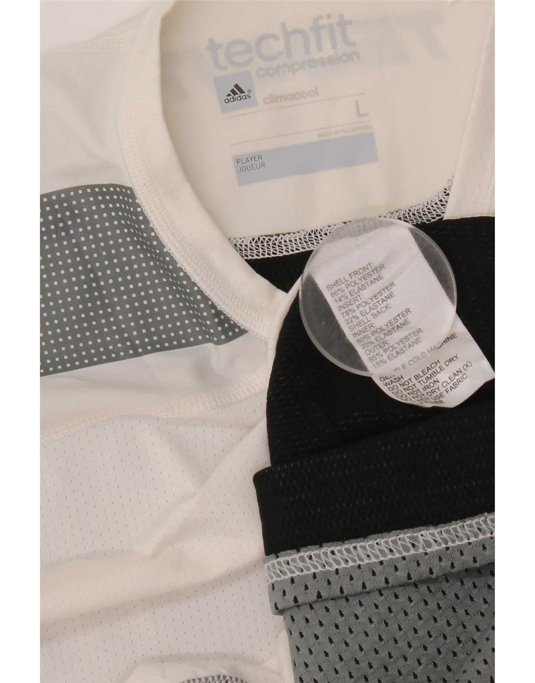 Adidas Herren Kompressions-T-Shirt mit Grafik, Größe L, Weiß, Farbblock