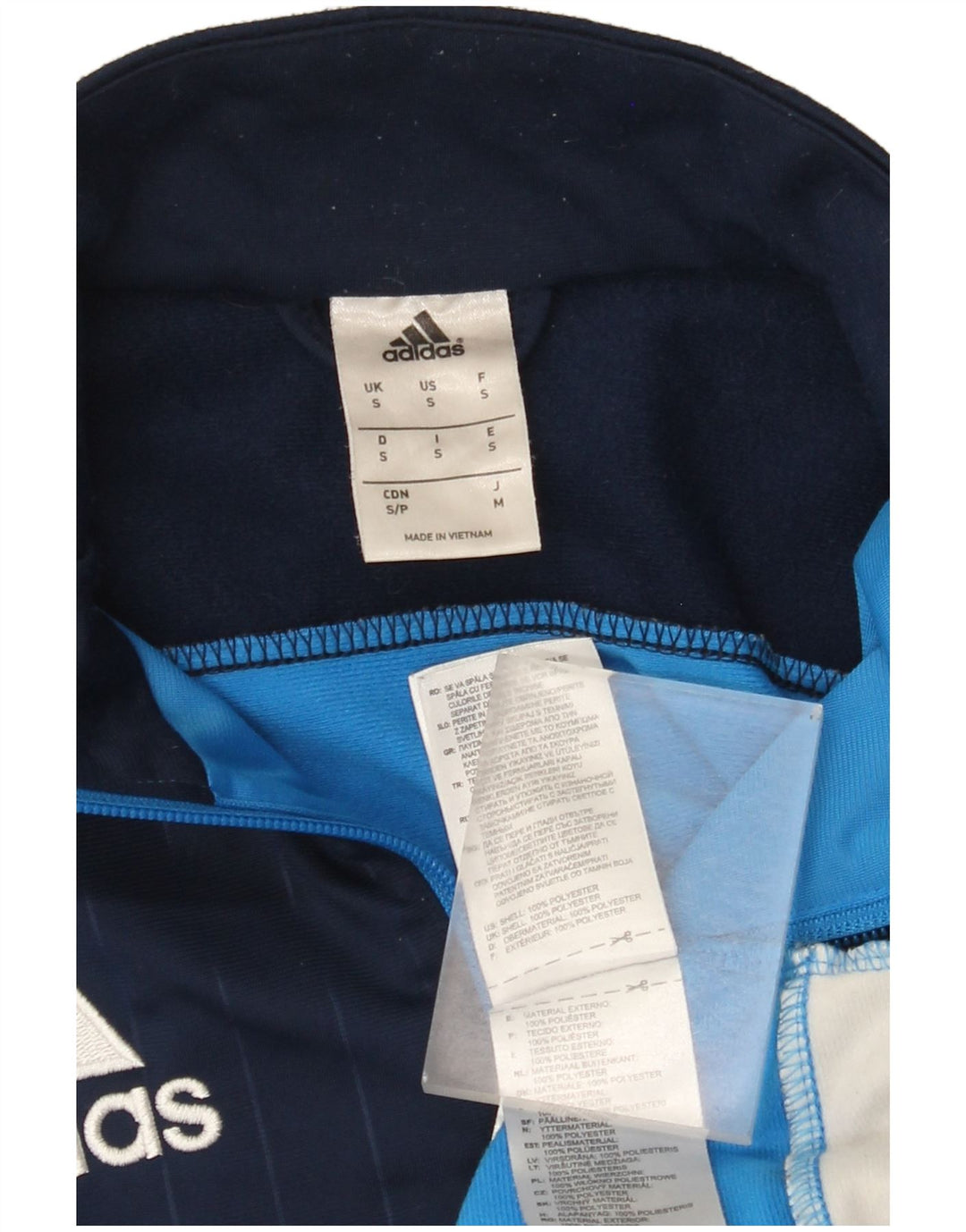 Adidas Herren-Trainingsanzug mit grafischem Oberteil, klein, blau, Farbblock-Polyester