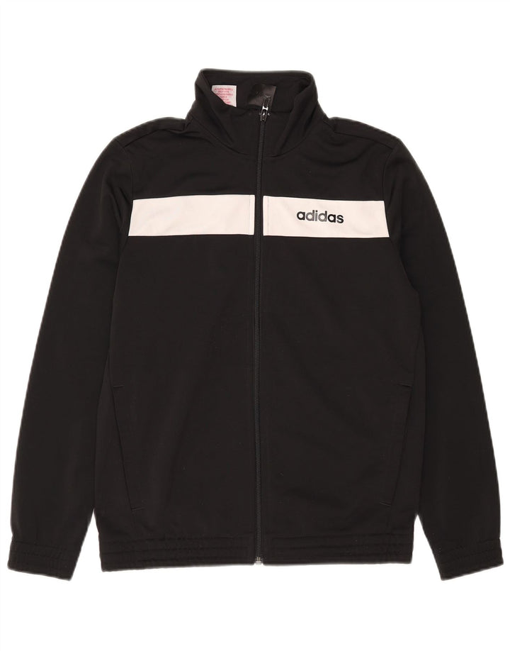 Adidas Jungen Grafik-Trainingsanzug-Top-Jacke, 12–13 Jahre, Schwarz, Farbblock