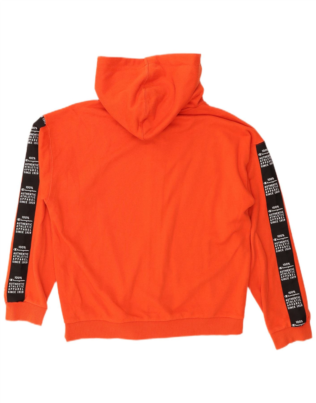 CHAMPION Womens Graphic Zip Hoodie Pullover UK 18 XL Orange Farbblock
