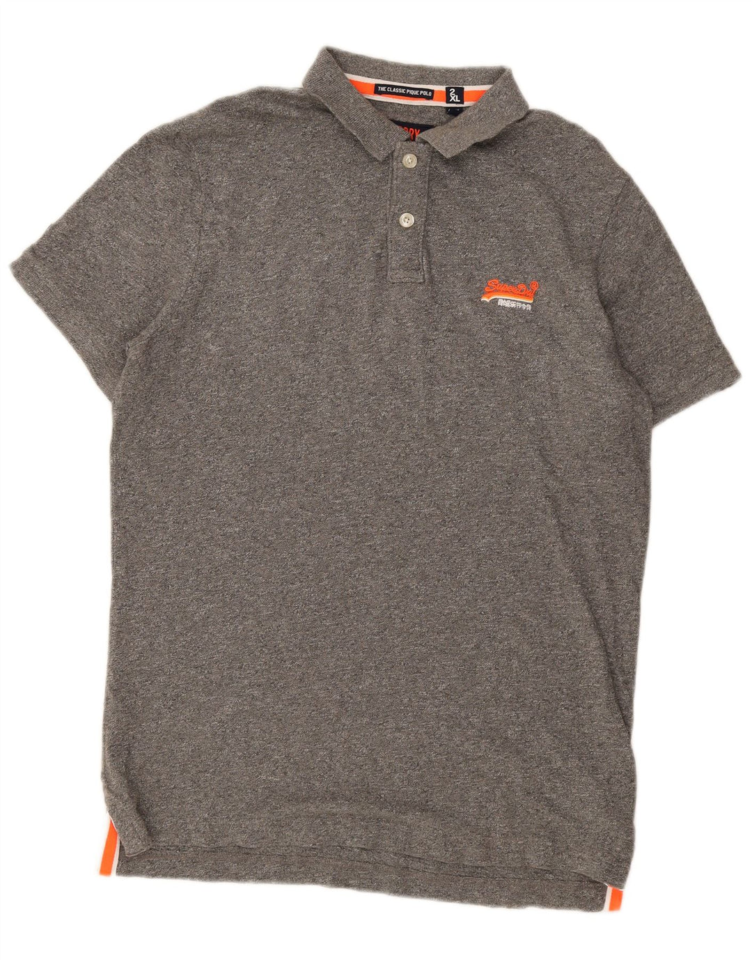 Superdry Herren-Poloshirt 2XL aus grauer Baumwolle