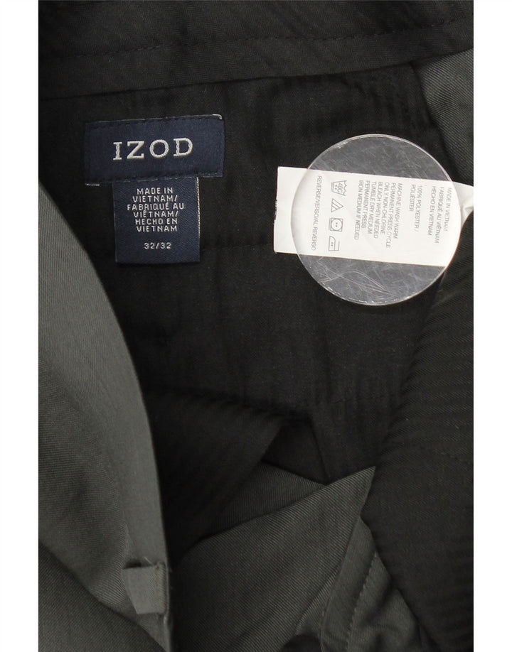 Gerade Herren-Chinohose von Izod, W32, L32, grau, Polyester