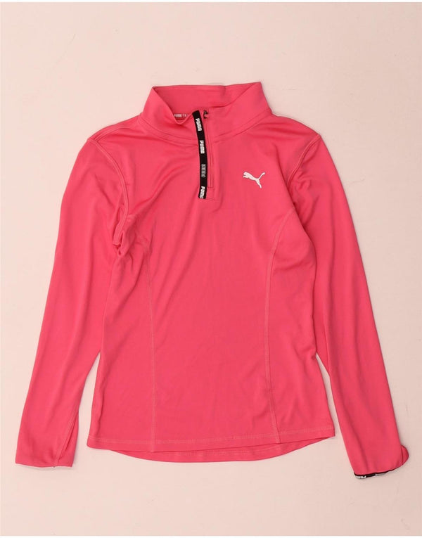 Puma Mädchen-Pullover-Trainingsoberteil mit Reißverschluss, 9–10 Jahre, Rosa