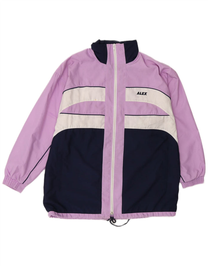 ALEX Damen-Trainingsanzug-Oberteil, übergroß, Jacke, UK 12, Mittelviolett, Farbblock