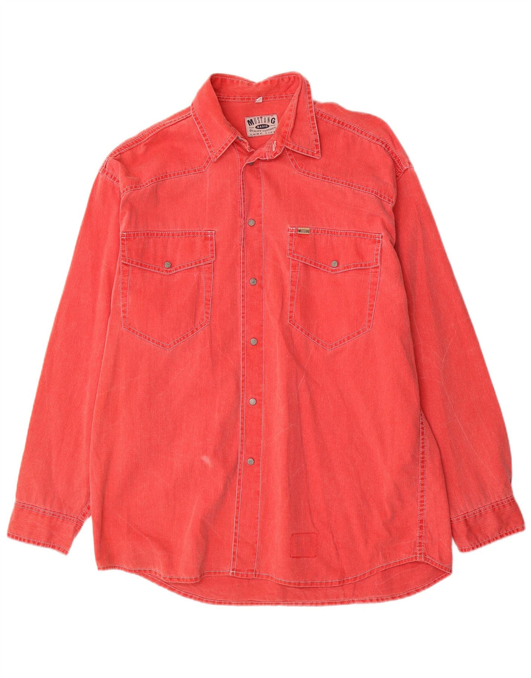 Mustang Herren Jeanshemd Mittelrot