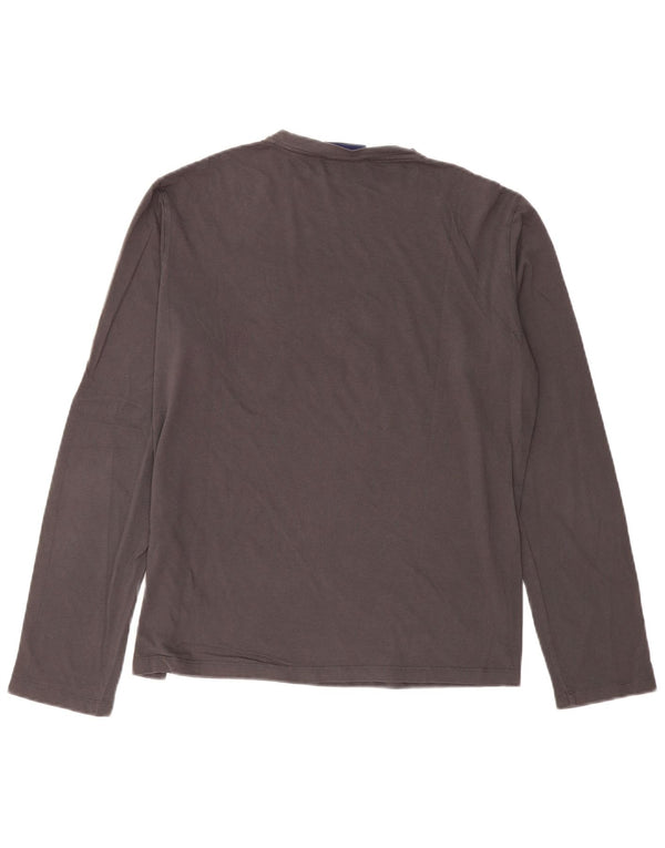 Trussardi Jeans Herren-Oberteil mit Grafik, langärmelig, groß, aus grauer Baumwolle