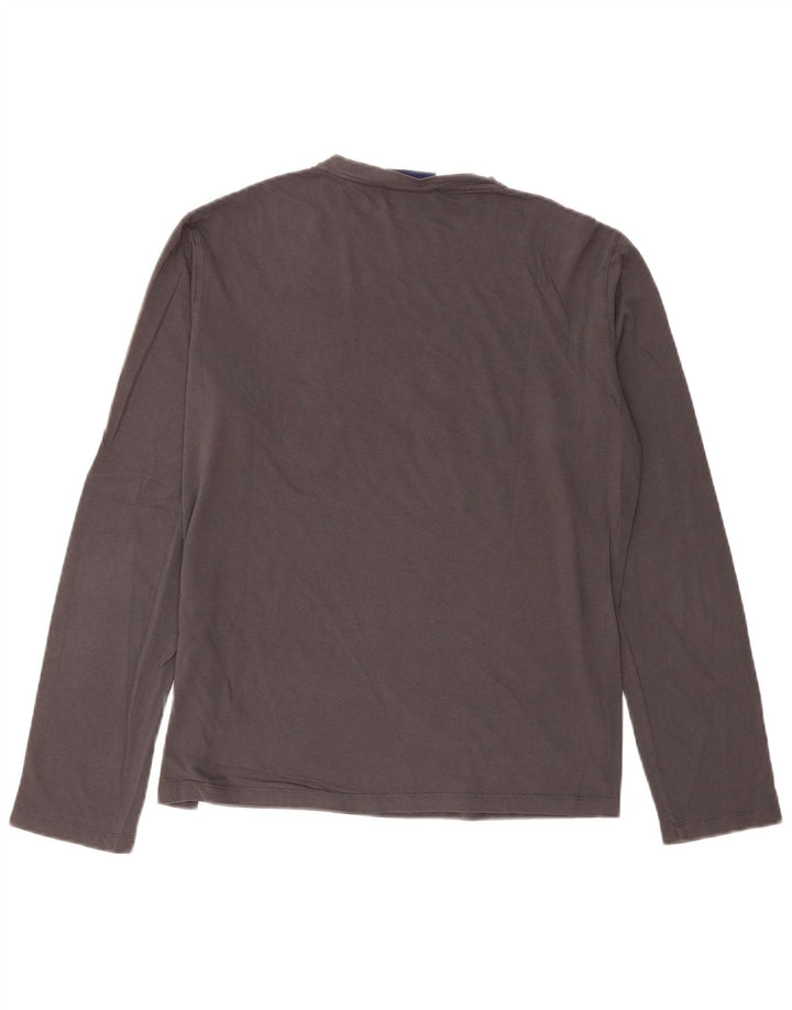 Trussardi Jeans Herren-Oberteil mit Grafik, langärmelig, groß, aus grauer Baumwolle