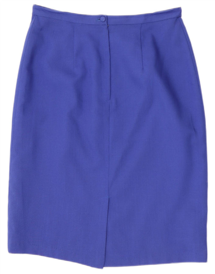 Berkertex  Womens 4 Button 2 Piece Skirt Set UK 14 Large Blue Polyester