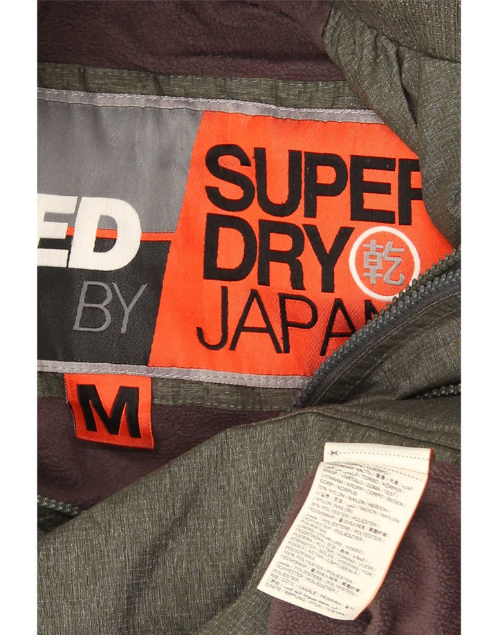 Superdry Herren-Windbreakerjacke mit Kapuze, UK 38, Medium Khaki, Nylon