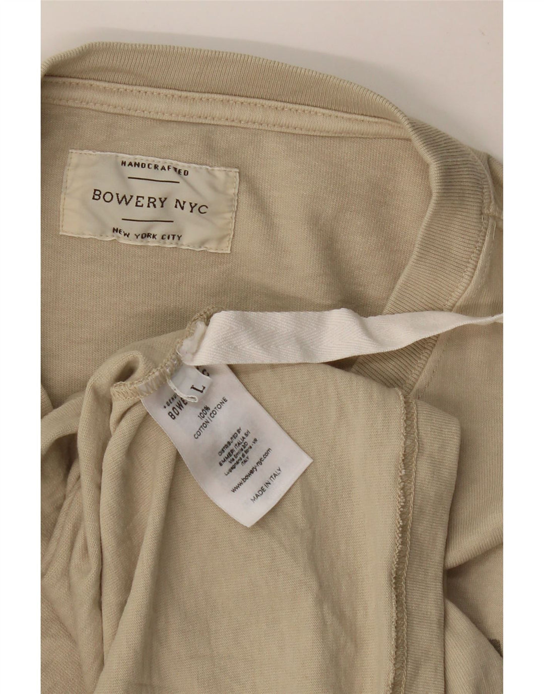 BOWERY Herren-Oberteil mit Grafik, langärmelig, groß, Beige, Baumwolle
