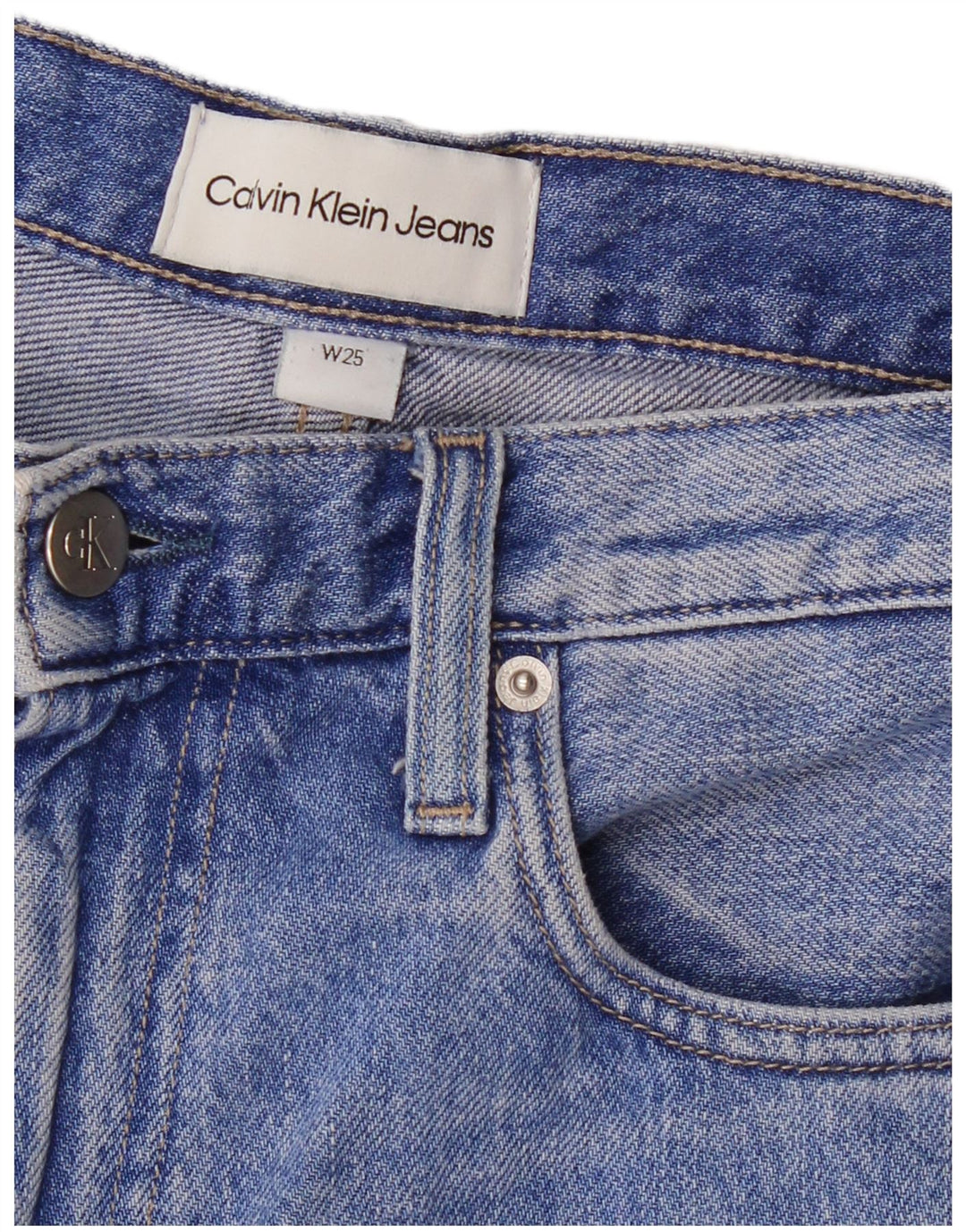 Calvin Klein Damen High Rise Wide Leg Jeans W25 L32 Blau