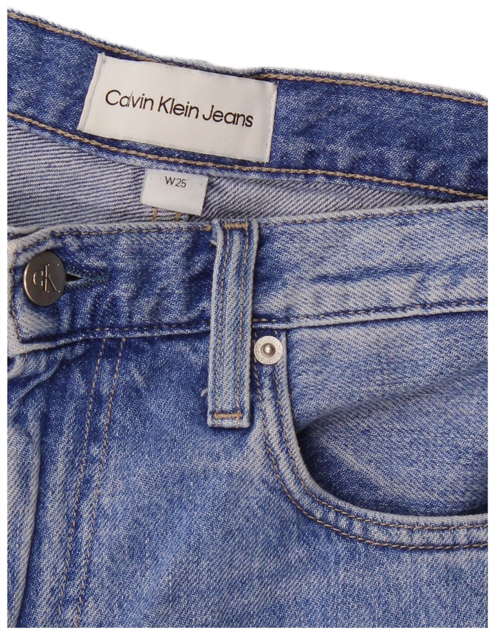 Calvin Klein Damen High Rise Wide Leg Jeans W25 L32 Blau