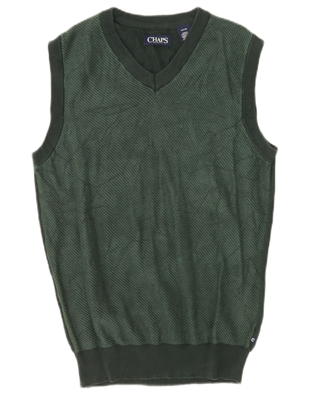 Chaps Herren-Weste-Tanktop, klein, grüne Baumwolle