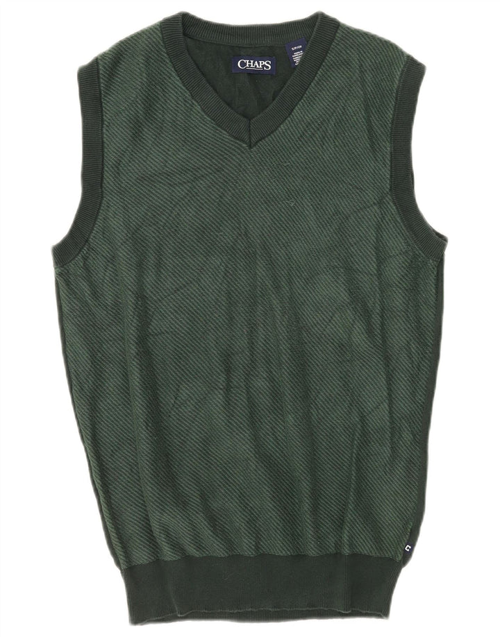 Chaps Herren-Weste-Tanktop, klein, grüne Baumwolle