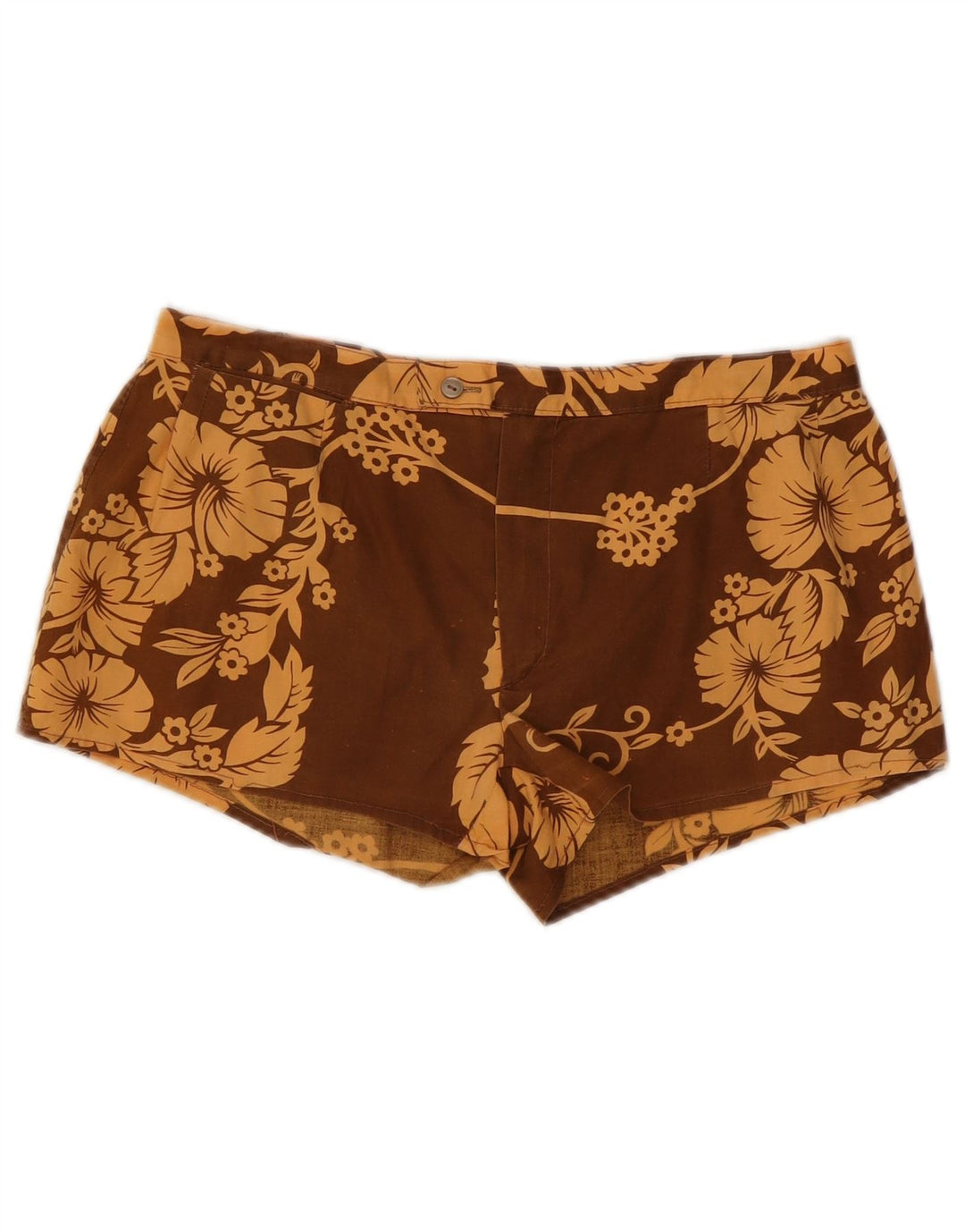 Vintage Damen Hotpants W32 Mittelbraun geblümt
