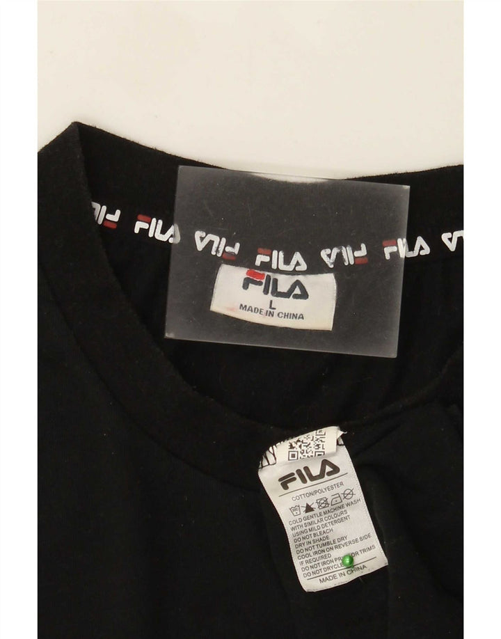 Fila Herren-T-Shirt mit Grafik, groß, aus schwarzer Baumwolle