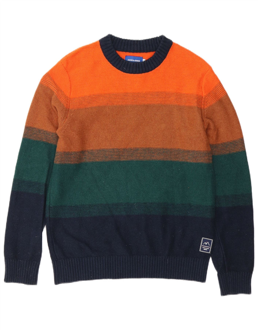 Jack & Jones Herren-Pullover mit Rundhalsausschnitt, mittelgroß, mehrfarbig gestreift