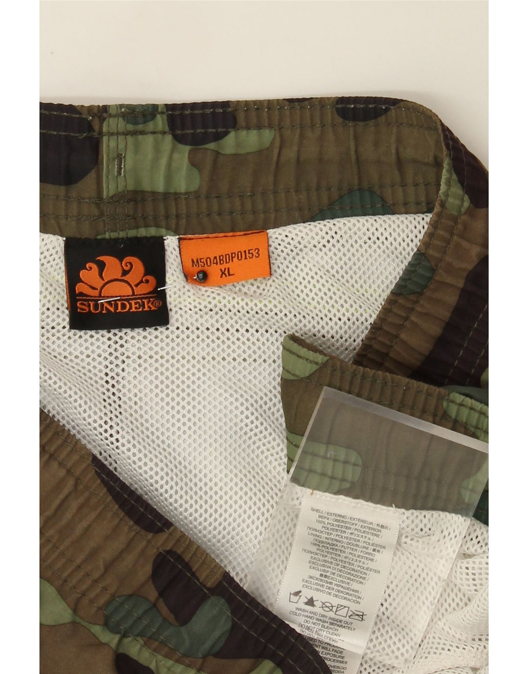 Sundek Herren Badeshorts XL Khaki Camouflage Polyester