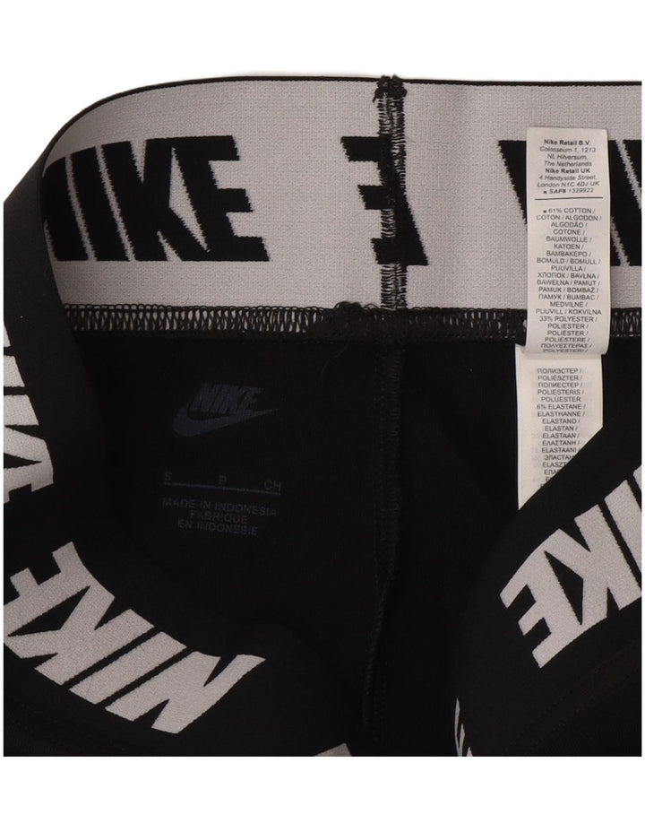 Nike Womens Graphic Leggings UK 10 Small Schwarz Baumwolle