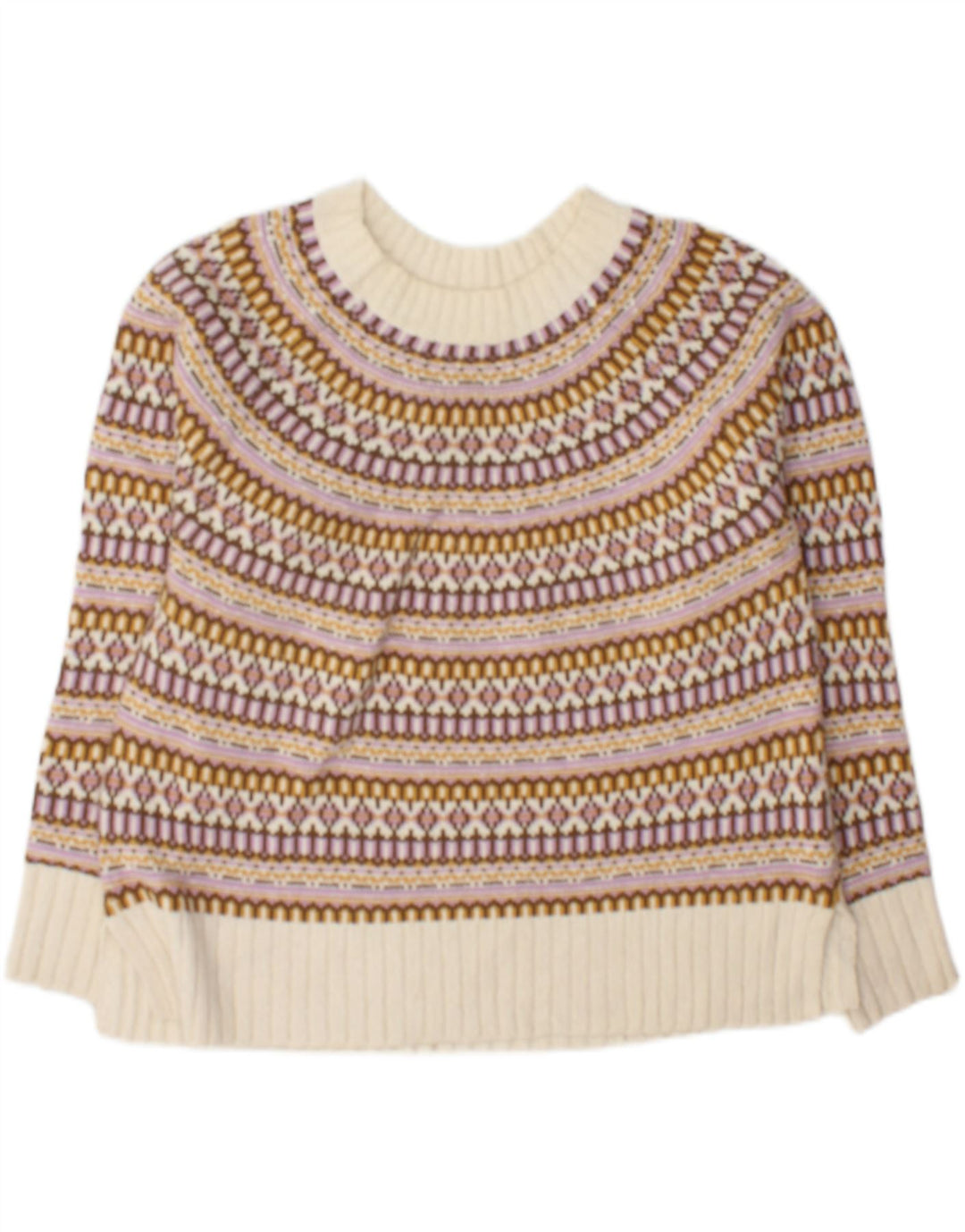 Fat Face Damen-Pullover mit U-Boot-Ausschnitt, Gr. 12, mittelmehrfarbig
