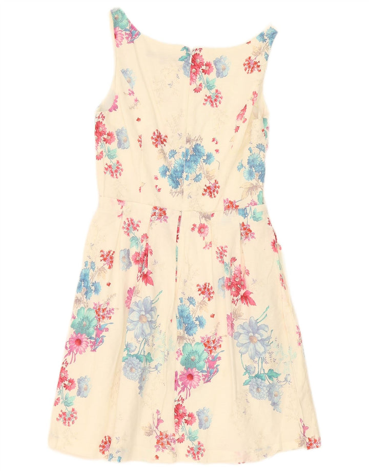 French Connection Damen-A-Linien-Kleid, Größe M, gebrochenes Weiß, Blumenmuster