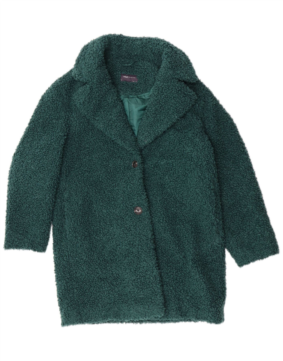 Marks & Spencer Damen Fleecemantel UK 12 Mittelgrün Polyester