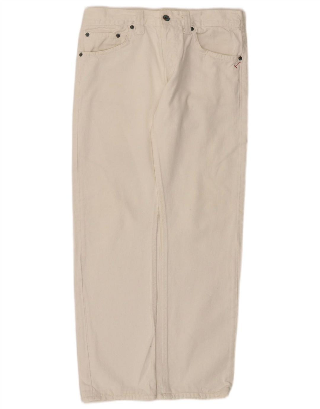 Dondup Damen Straight Jeans W32 L29 Weiße Baumwolle