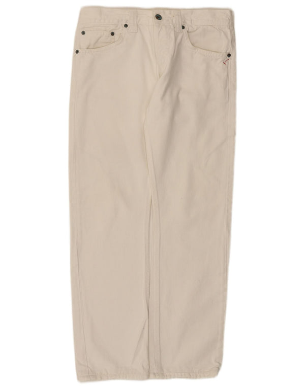 Dondup Damen Straight Jeans W32 L29 Weiße Baumwolle