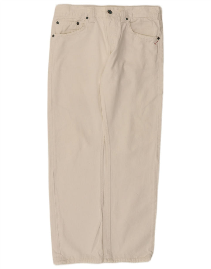Dondup Damen Straight Jeans W32 L29 Weiße Baumwolle
