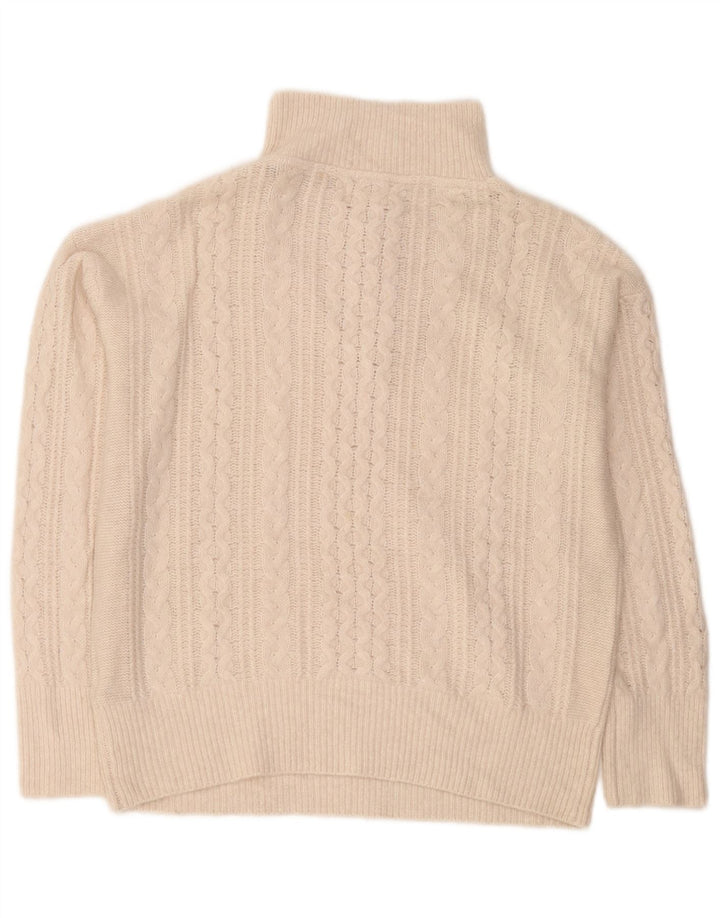 Fat Face Damen-Pullover, übergroß, mit Reißverschluss, Gr. 12, Mittel, gebrochenes Weiß