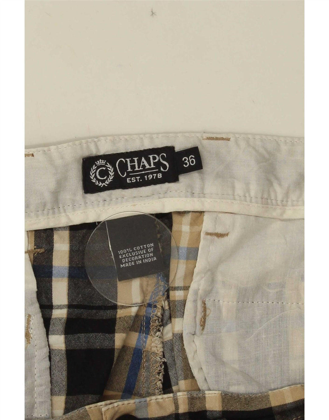 Chaps Herren-Chinoshorts W36, groß, mehrfarbig, kariert, Baumwolle