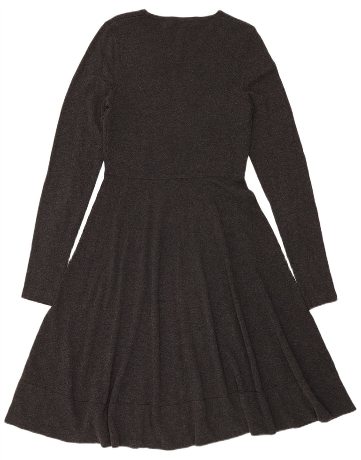 FRENCH CONNECTION Womens Long Sleeve Jumper Dress UK 12 Medium Grey