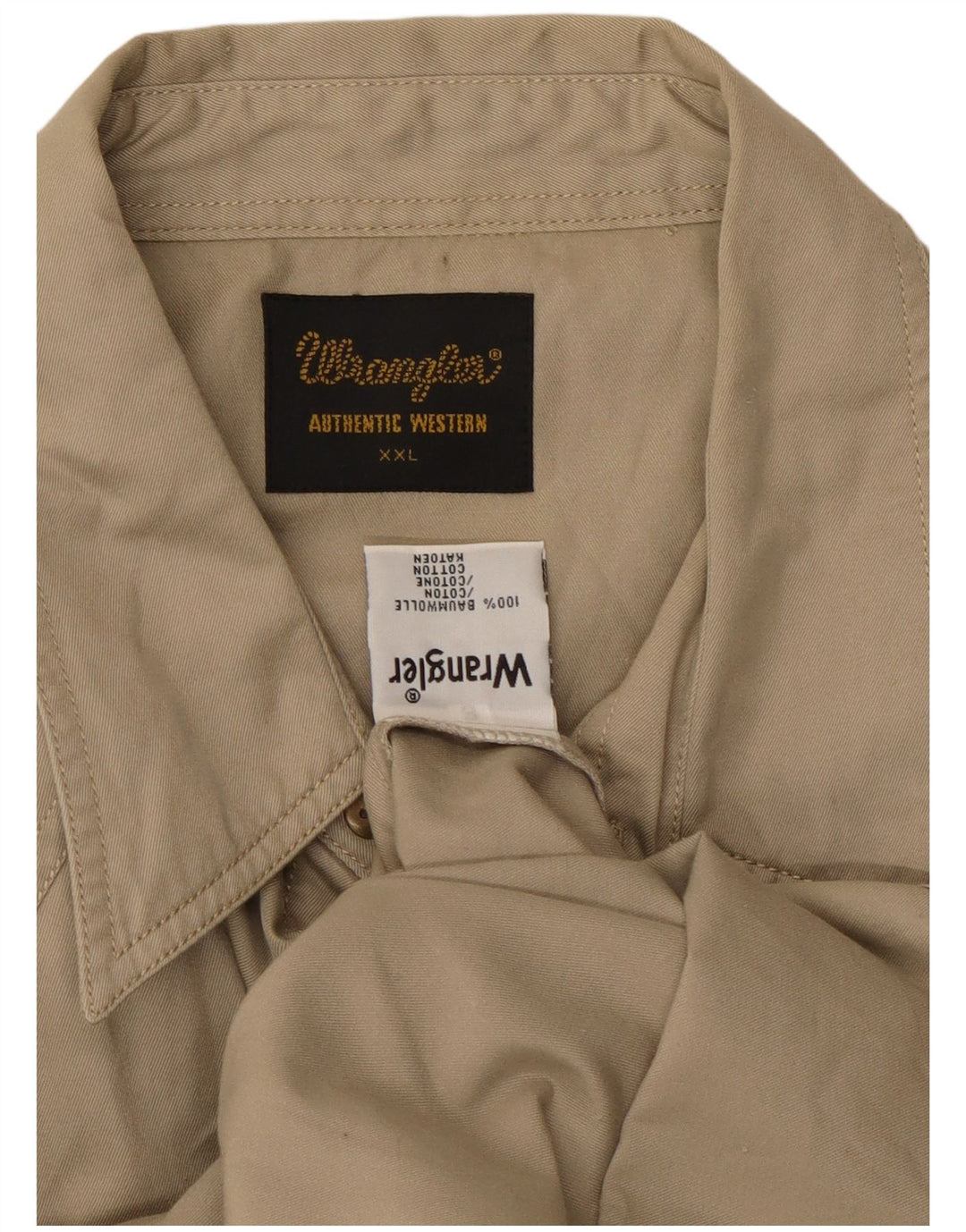 Wrangler Herrenhemd 2XL Beige Baumwolle